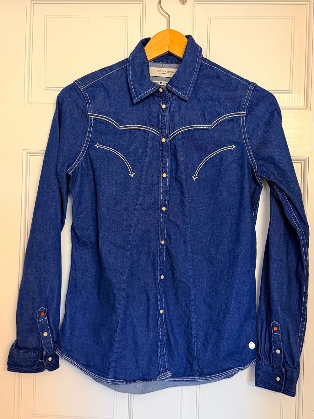 Scotch & Soda Indigo Blue Western Denim Shirt